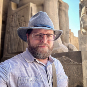 Nate Loper at Luxor Temple in Egypt