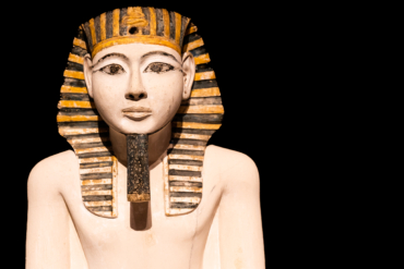 Turin, Italy - Circa January 2022: egyptian archaeology Museum - antique statue, 1190 B.C. Copy space